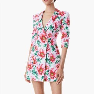Alice + Olivia NWT Latoya Floral Long Sleeve Blazer Dress Size 2